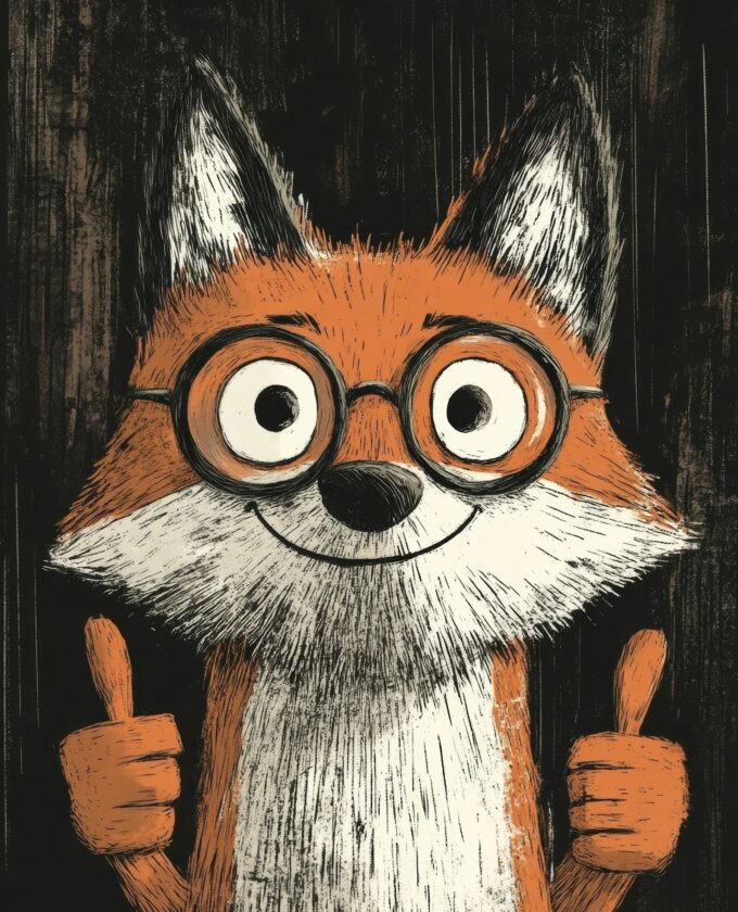Cheerful Anthropomorphic Fox