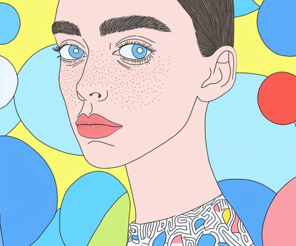 Stylized Portrait with Abstract Background