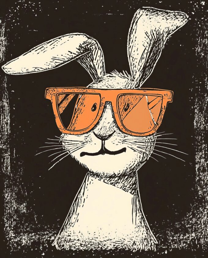 Stylized Rabbit with Sunglasses