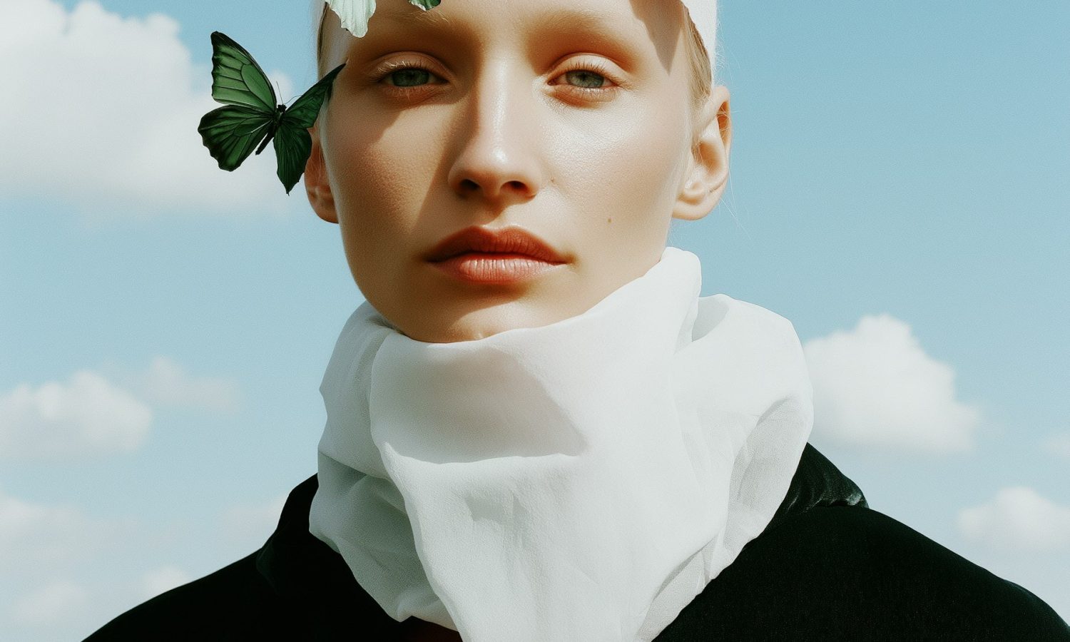 Serene Human with Butterflies